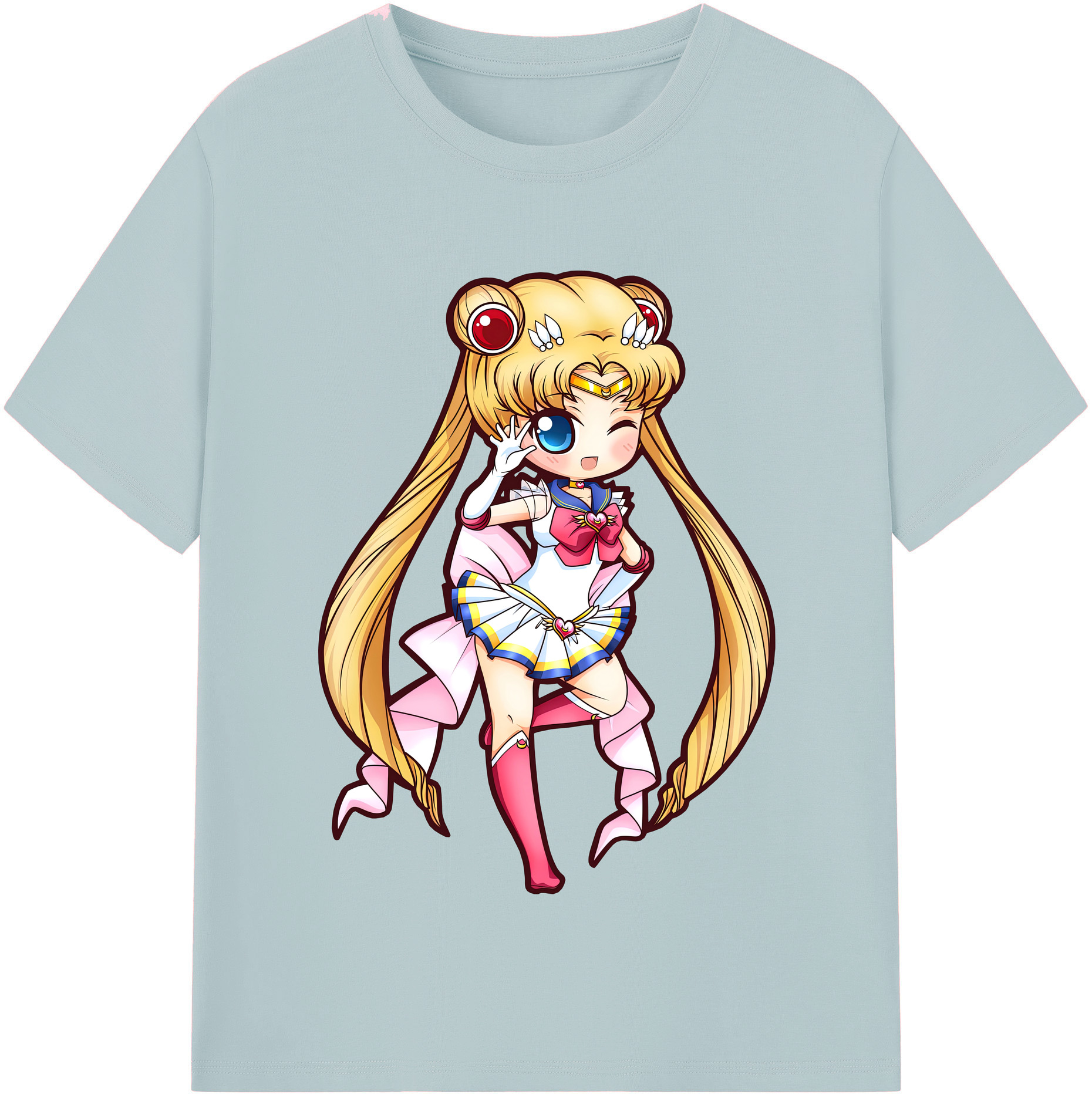 （画像用） 美少女戦士セーラームーン 月野 うさぎ つきの うさぎ Sailor Moon Tsukino Usagi 綿100％半袖Tシャツ（フロントプリント）
